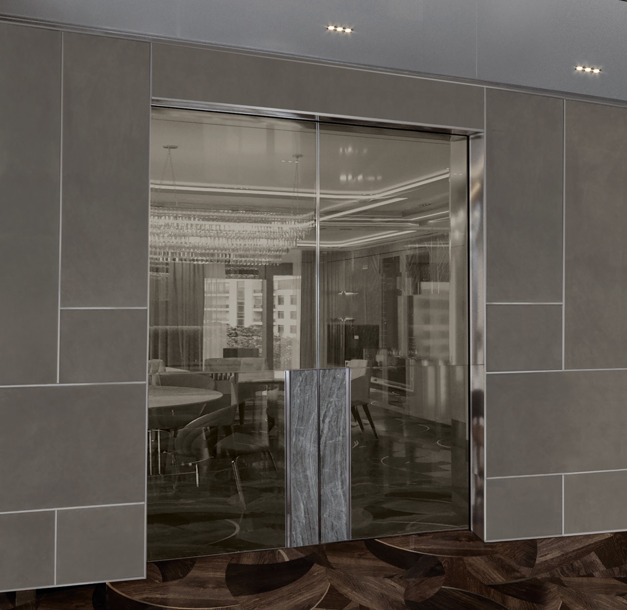 Деревянная обшивка Longhi Алюминиевые шикарные двери ARCH-00125824 - Вид №6