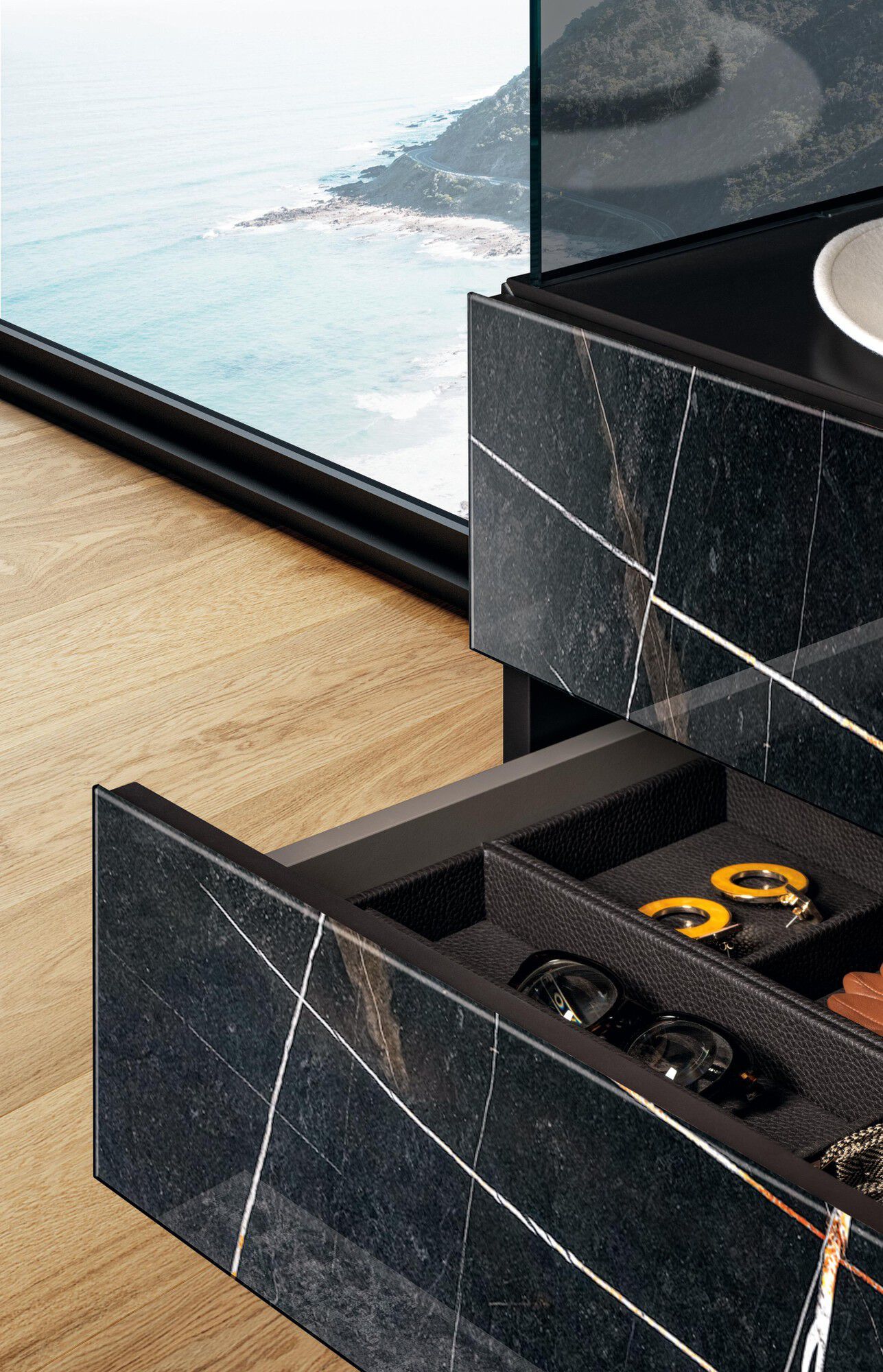 Модульный стеклянный шкаф с комодом Lago Air ARCH-00051915 - Вид №2