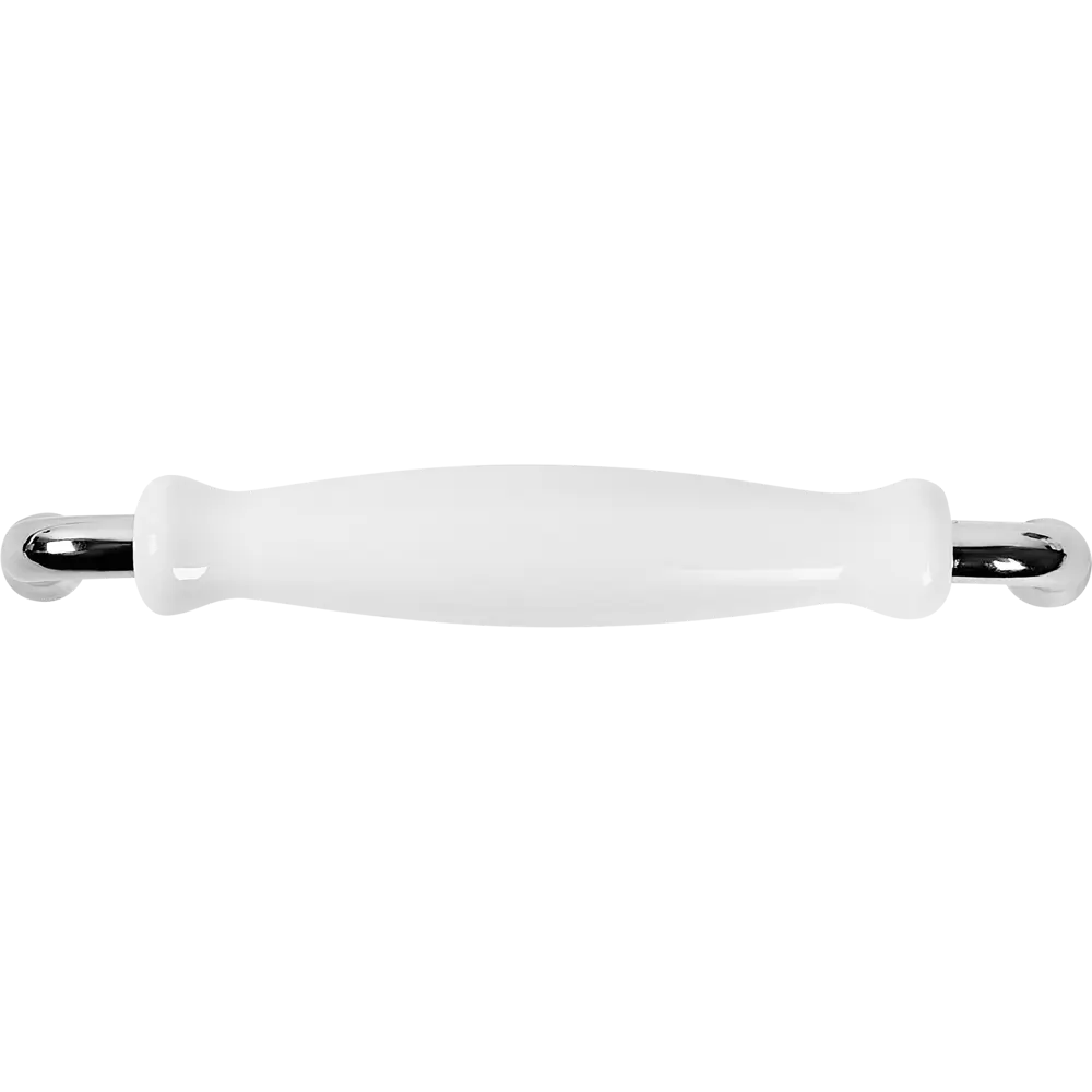 Мебельная ручка-скоба KONSENSA Виви 128 мм белая/хром STLM-2170924 - Вид №2