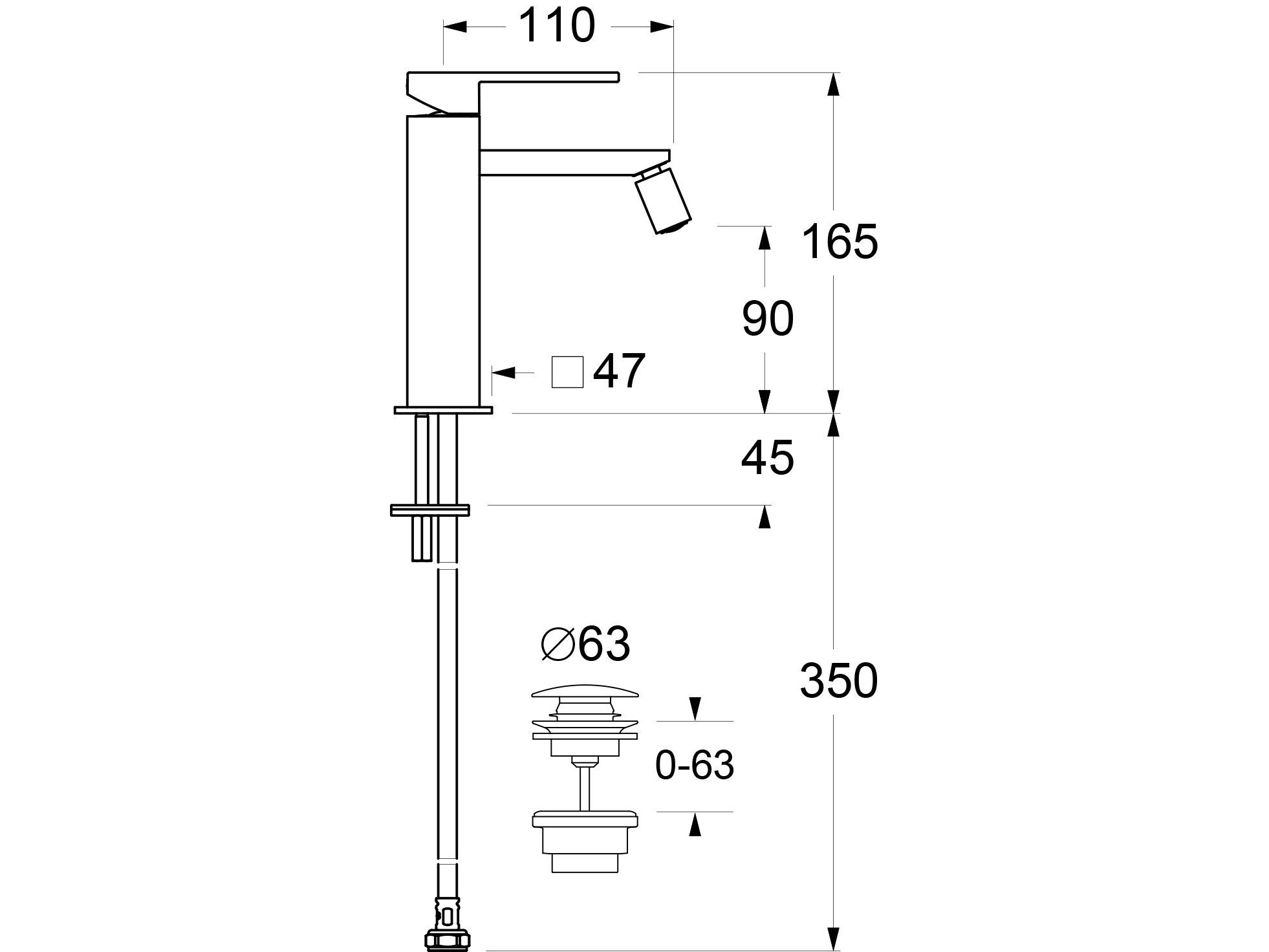 Однорычажный настенный смеситель для биде GUGLIELMI RUBINETTERIE G&amp ARCH-00110602 - Вид №2