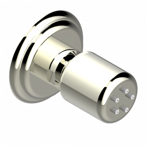 A7B-290/B Форсунка гидромассажная встраиваемая в стену 1/2" с защитой от жёсткой воды Thg-paris Ithaque с платиновым декором Никель