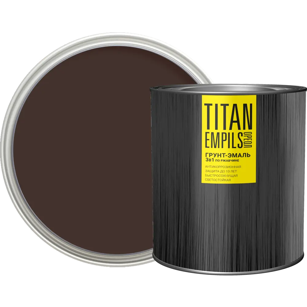 Грунт-эмаль по ржавчине Ореол Titan цвет шоколад-коричневый 2.7 кг STLM-2108921