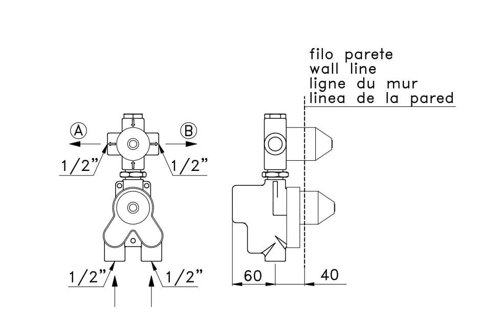 Встраиваемый корпус для смесителя RUBINETTERIE STELLA ARCH-00031665 - Вид №2
