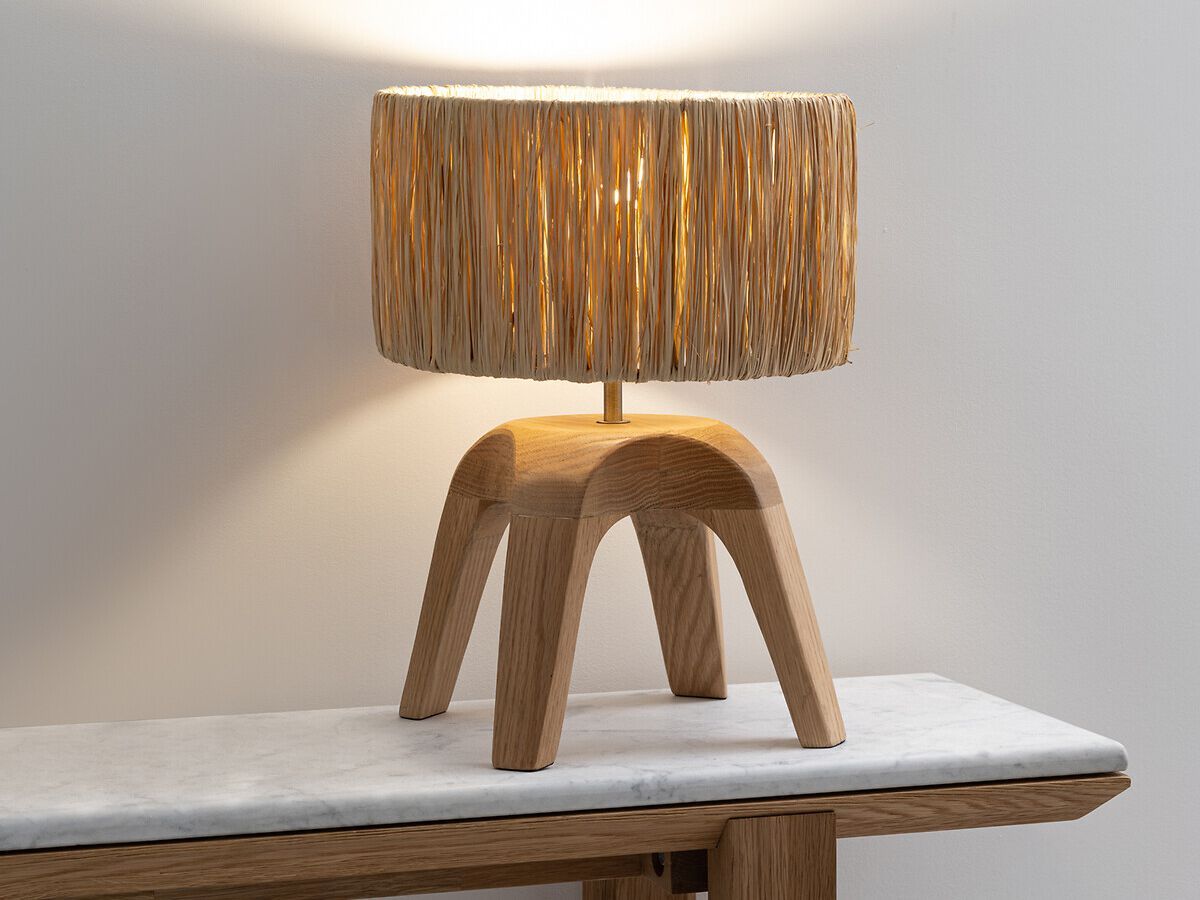 Настольная лампа из дуба и рафии AMPM LEONTI ARCH-00091553 - Вид №2