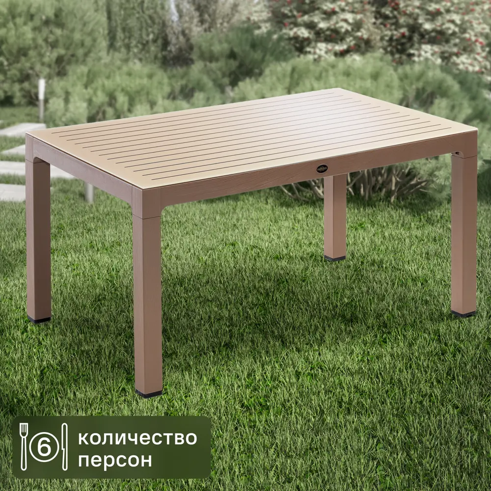 Стол садовый прямоугольный Novussi 150x90x75 см композитный кофе/капучино 84850879 STLM-2106846 Santreyd 