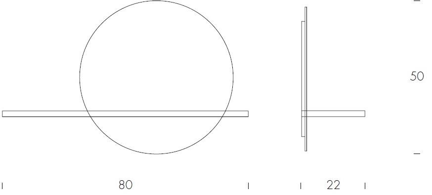 Tonin Casa Зеркало / полка из дерева и стекла  T6411  - Вид №4