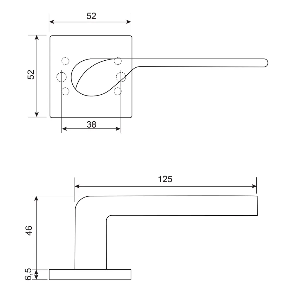 Дверная ручка на розетке Armex H-30173-A без запирания цвет никель STLM-2081367 - Вид №5