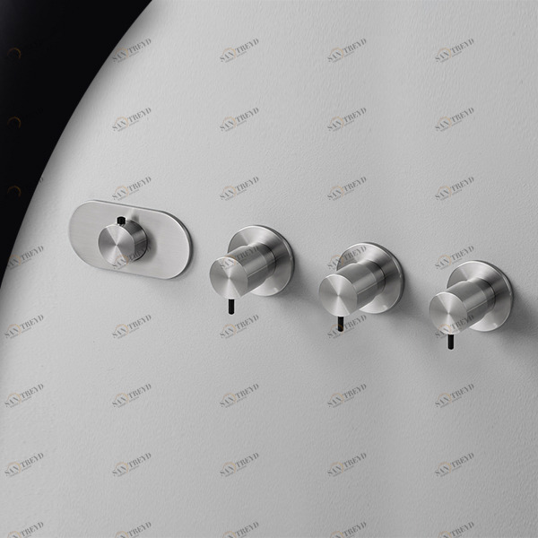 Термостат для душа матовая сталь с черной ручкой Toki Radomonte TKI56SCIL22