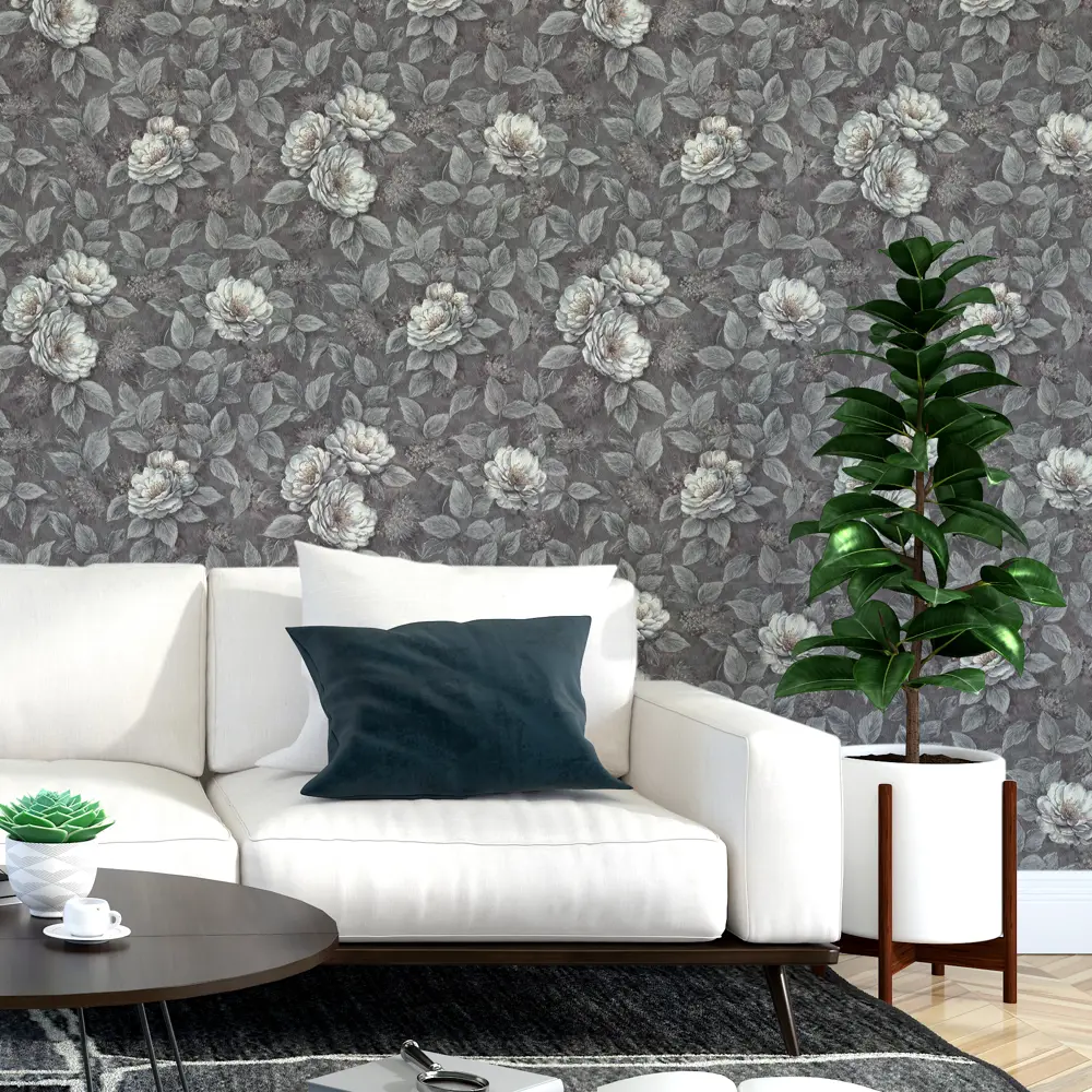 Обои флизелиновые Московская обойная фабрика Жардин графит 1.06x10.05 м 4164-9 STLM-2167144 - Вид №2