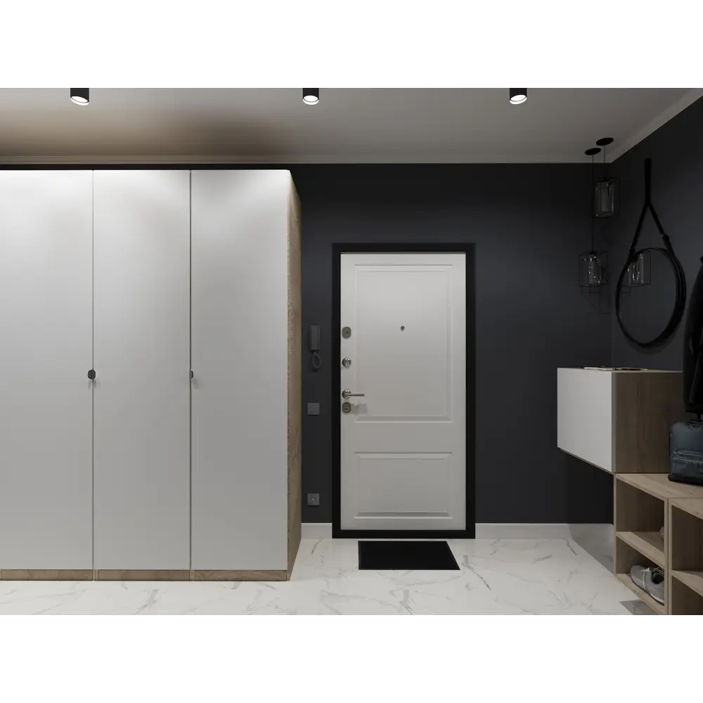 Зеркало  Ø50 см цвет чёрный SWENSA BSR-0087BK-50 STLM-2033469 - Вид №5