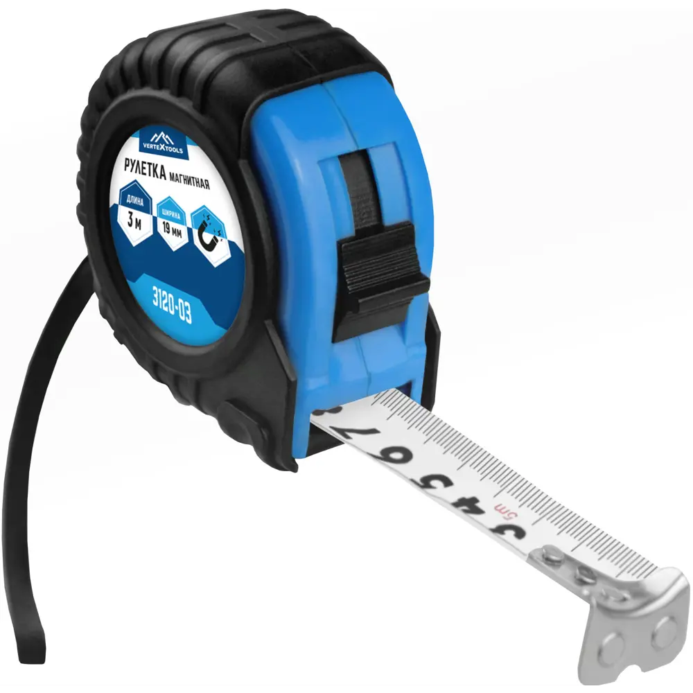 Рулетка измерительная Vertextools магнитная 3 метра с удобным корпусом 89403119 STLM-1565134