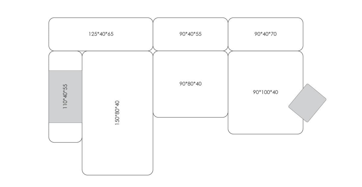 Тканевый диван с полуостровом HANNABI MODEL NO.17 SALMON ARCH-00037307 - Вид №6