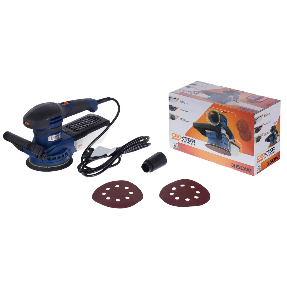 Эксцентриковая шлифмашина Dexter Power PC350RS, 350 Вт STLM-2183987 - Вид №4