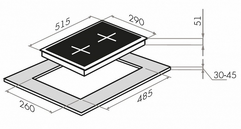 8160036 Газовая варочная поверхность HOMSair HGS323S STDN-0003681 - Вид №6