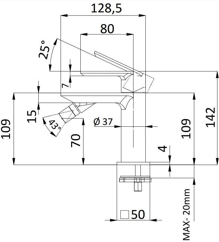 Rubinetterie Mariani Смеситель для биде на столешнице из хромированной латуни Avenue 493av - Вид №1