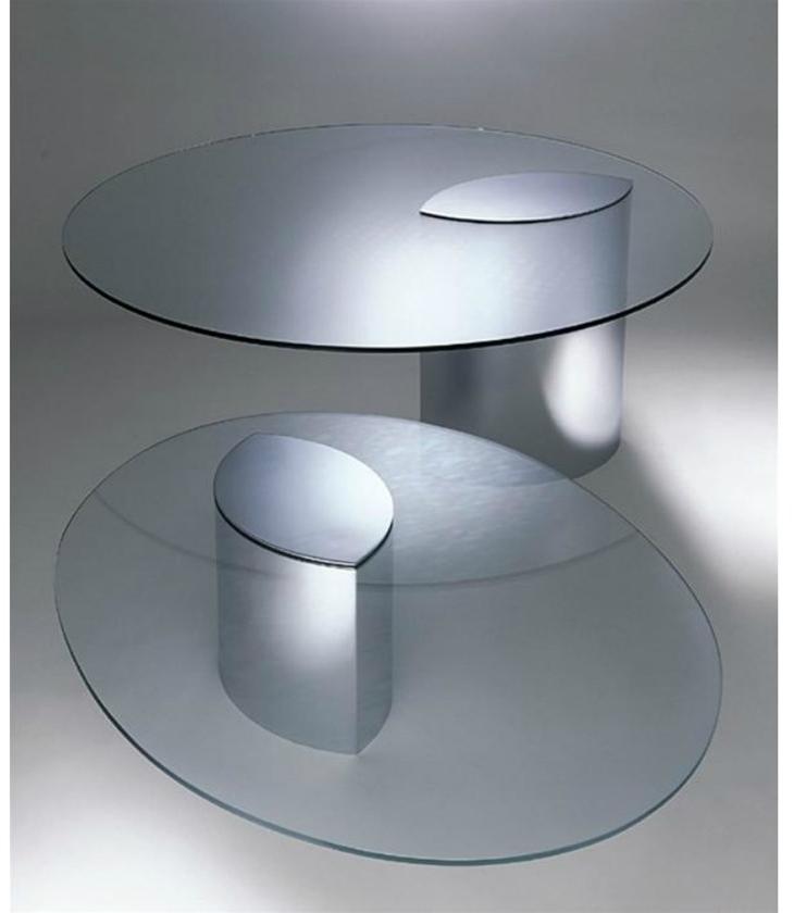 KNOLL Овальный журнальный столик из стали и стекла Lunario sun-id-1470352 - Вид №1