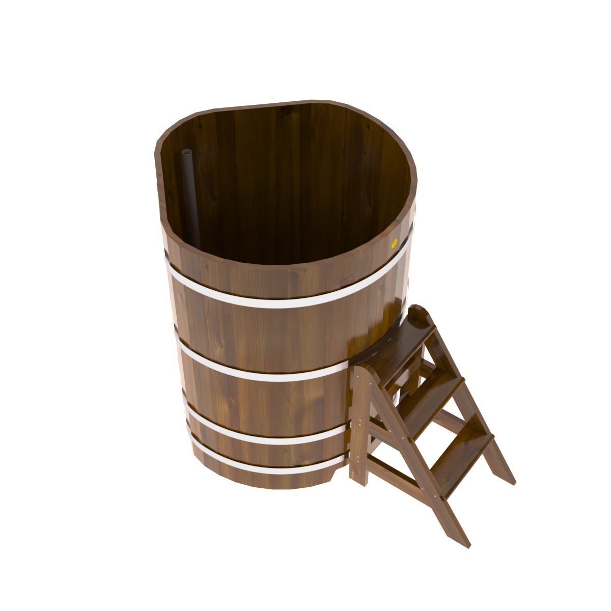 2309 Купель угловая из лиственницы Рустик 1,03х1,03х1,4 морёная Alyarus  - Вид №2