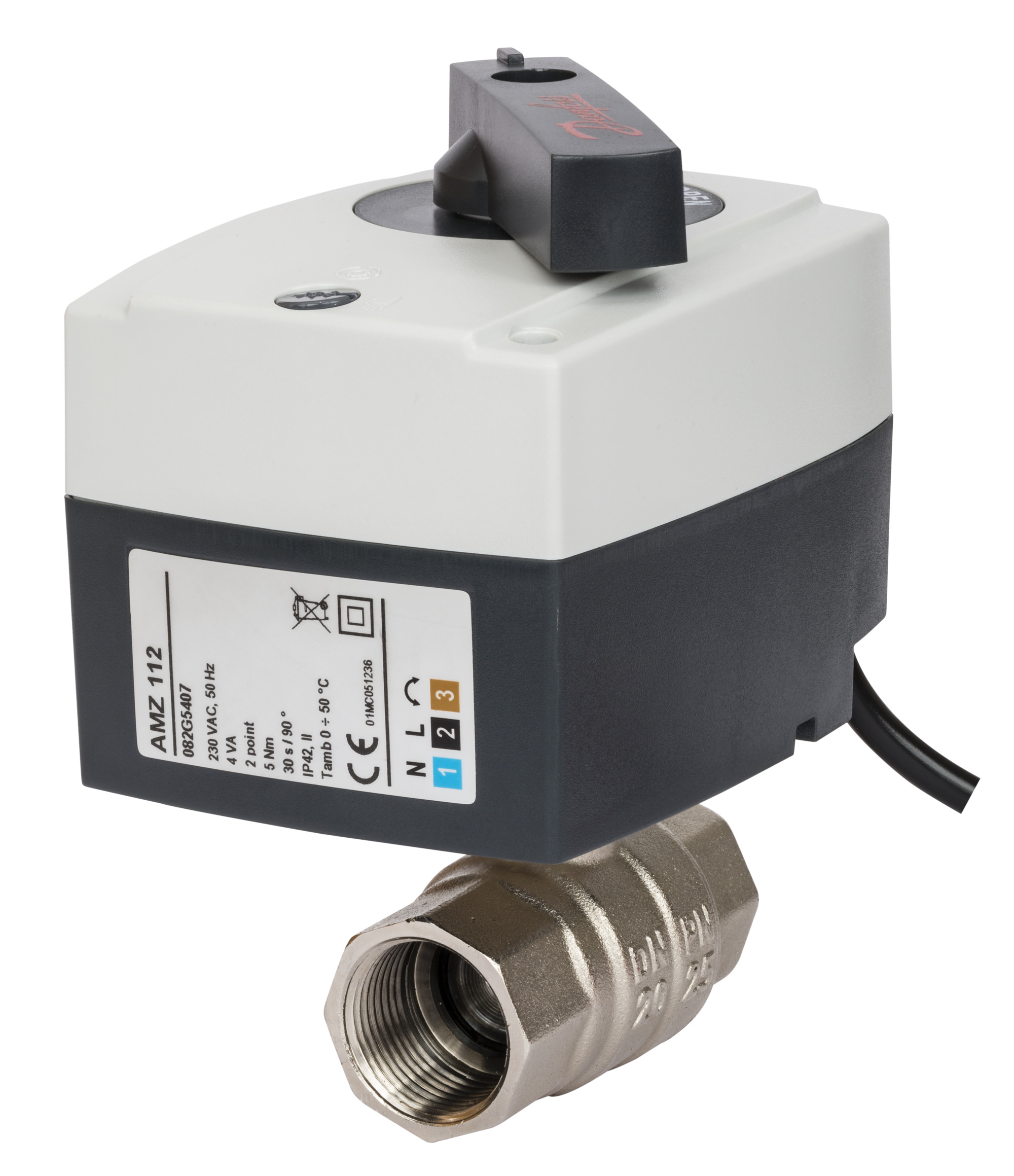 Danfoss Клапаны двухпозиционные шаровые с электроприводом AMZ 112 — проходной, AMZ 113 — трехходовой AMZ 112 кран шар 2х поз Ду40 э/п 230В 082G5410  - Вид №9