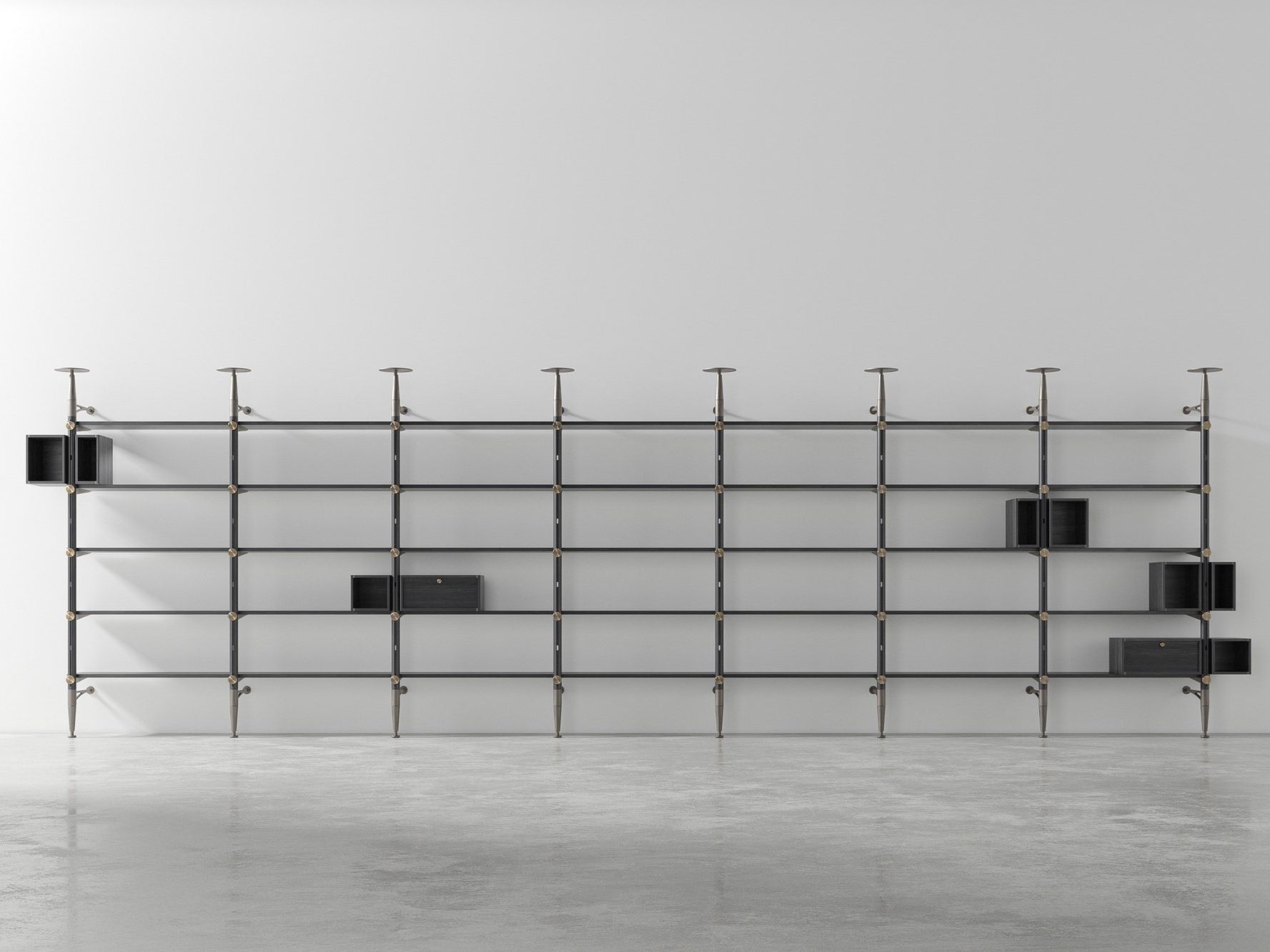 Секционная настенная Книжная полка из дуба с ящиками District Eight Inumbra ARCH-00151514 - Вид №1