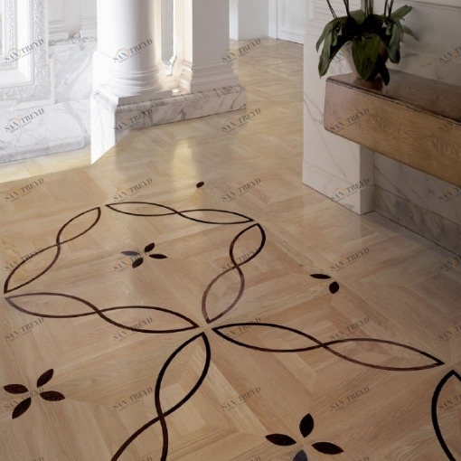 Напольное покрытие из дерева (инкрустация “wenge” из светлого дуба) ddlpt59 Devon Devon INTARSIA Devon&Devon