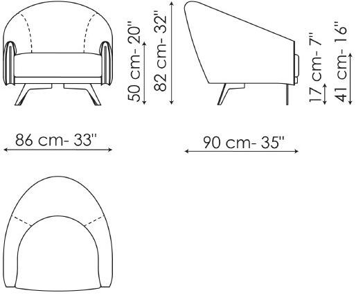 Bonaldo Кресло из ткани со съемным чехлом с подлокотниками Saddle sun-id-1493504 - Вид №3