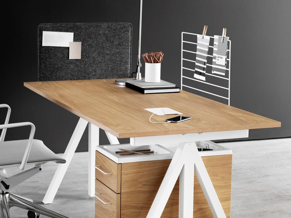 Стол из стали и дерева с системой кабельной втулки String Furniture Произведения искусства ARCH-00140664 - Вид №8