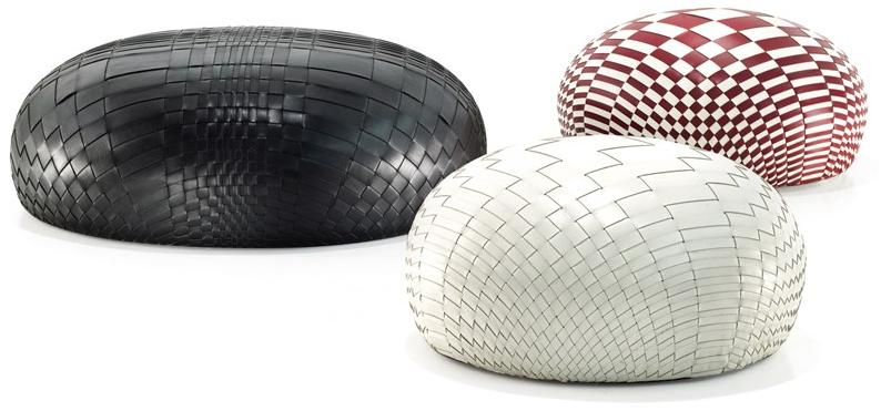 Moroso Круглый кожаный пуф sun-id-1442202 - Вид №2