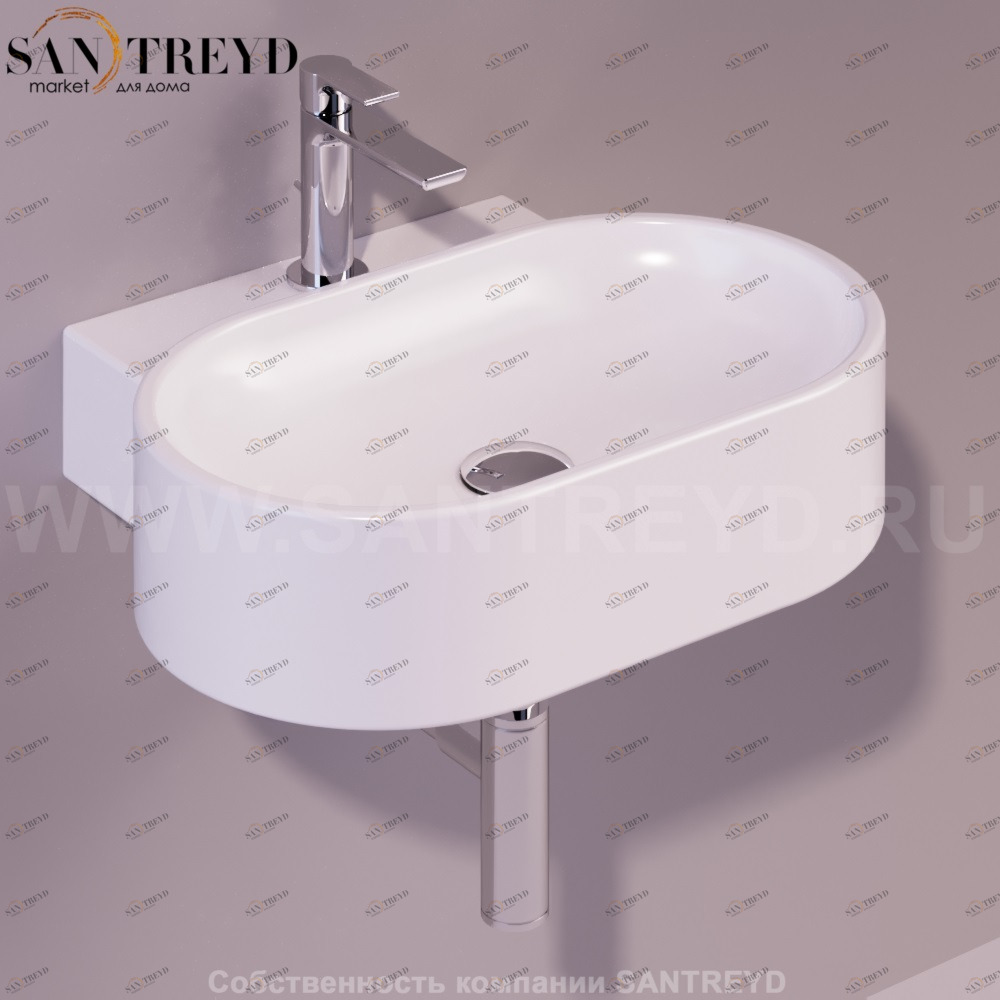 FL17BIANCO Подвесная раковина настенная овальная Simas Flow белая