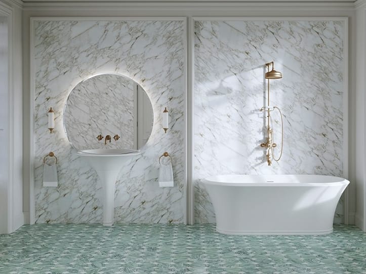 Овальная ванна в центре комнаты в White Tec Plus Devon&Devon Kalos ARCH-00115261 - Вид №3