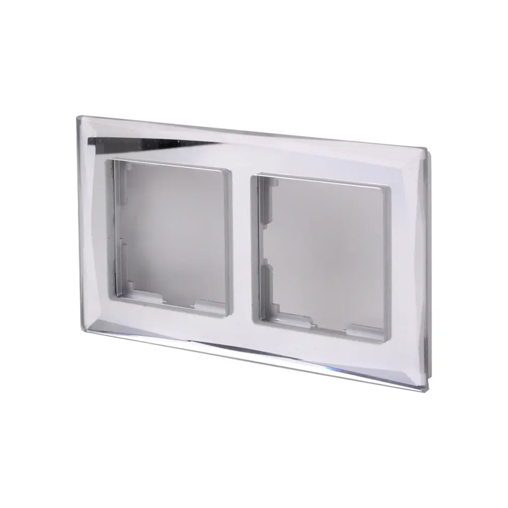 Рамка для розеток и выключателей Werkel Diamant А045796 2 поста стекло цвет зеркальный STLM-2103873 - Вид №1