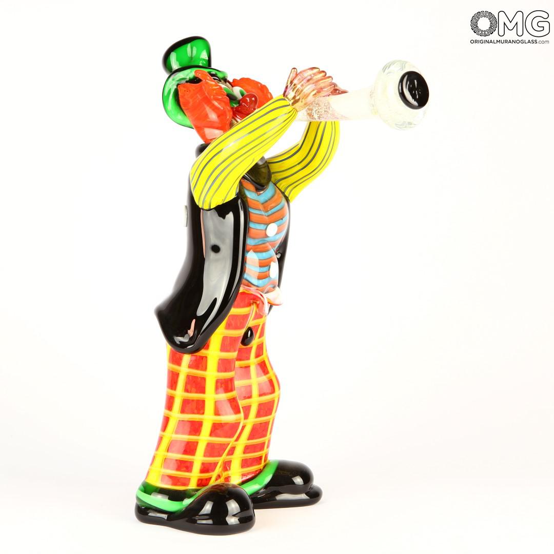 2584 ORIGINALMURANOGLASS Скульптурная композиция Клоуны-музыканты - муранское стекло OMG 70 см  - Вид №1