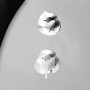 Термостат для душа глянцевая сталь с белой ручкой Toki Radomonte TER52L