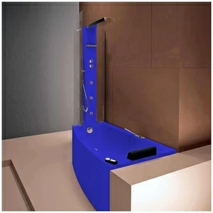 Ванна с кабиной Gruppo Treesse Asyx Box Top VTL-V8261-B8220-DX-SI угловая синяя правосторонняя