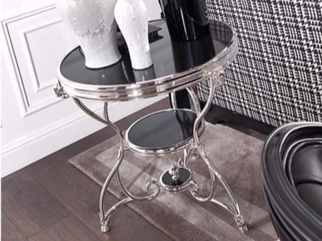 Gianfranco Ferré Home Круглый журнальный столик из хромированной латуни для гостиной sun-id-1346077 - Вид №1