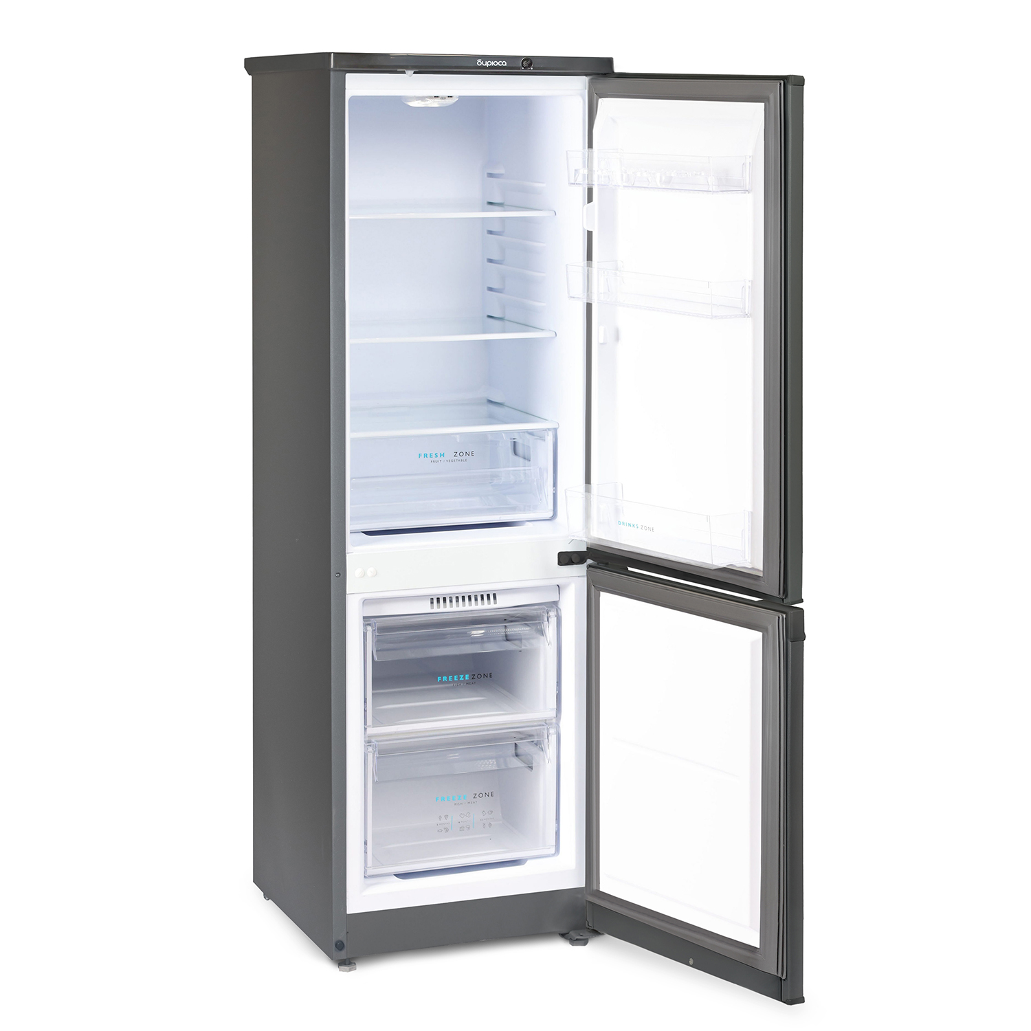 9283702 Холодильник с морозильником   БИРЮСА W418 серый STDN-0058334 - Вид №1