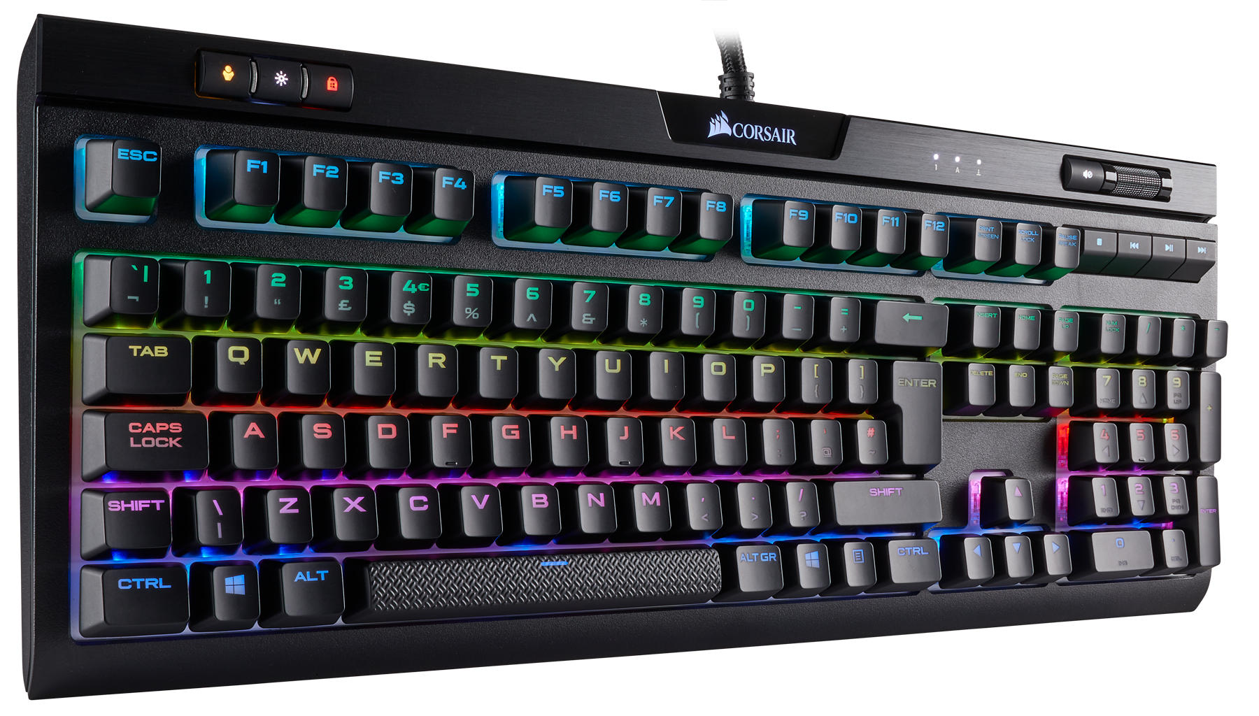CH-9104113-RU Игровая клавиатура gaming™ strafe rgb mk.2 mechanical gaming keyboard, backlit rgb led, cherry mx silent (russian) Corsair Santreyd  - Вид №5