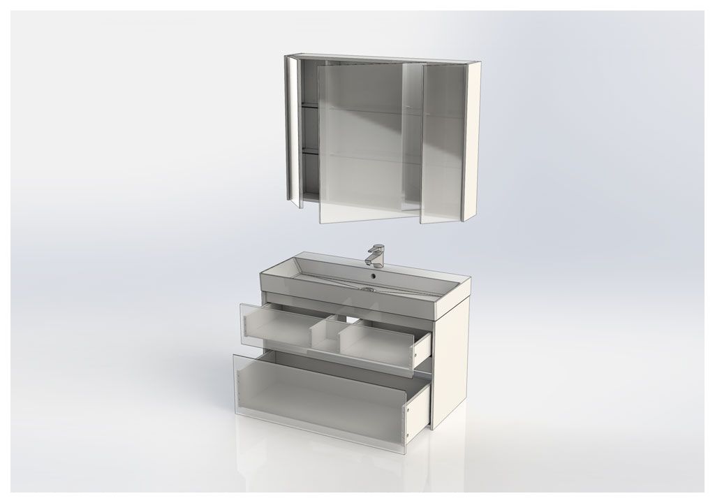 Мебель для ванной Aquanet Бруклин 100 белый 00207800 - Вид №4