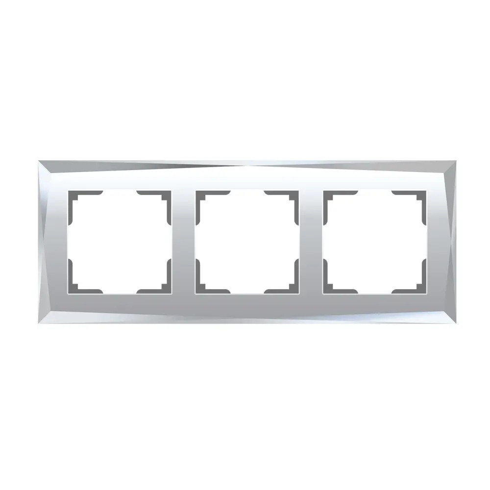 Рамка для розеток и выключателей Werkel Diamant А045797 3 поста стекло цвет зеркальный STLM-2003046