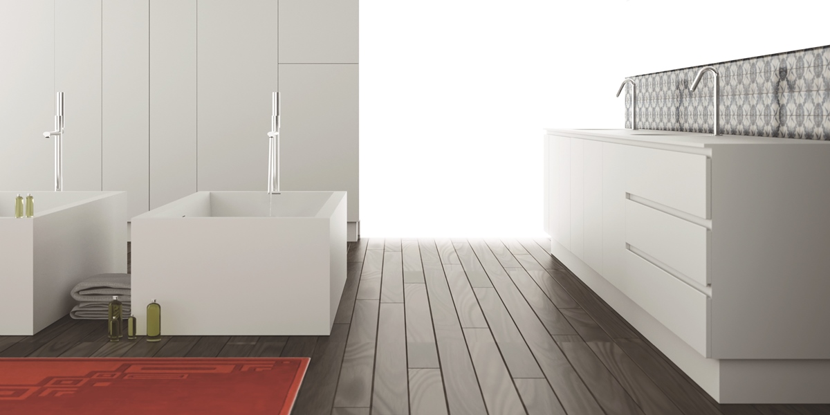 Moma Design Ванна из Corian 1800х800х500 Square белая SQ0301800 - Вид №2