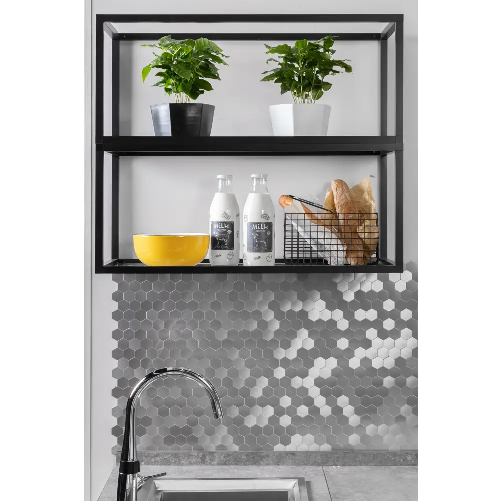 Полка-каркас для кухни 22х35х60 см, алюминий/стекло DELINIA STLM-2185197 - Вид №5