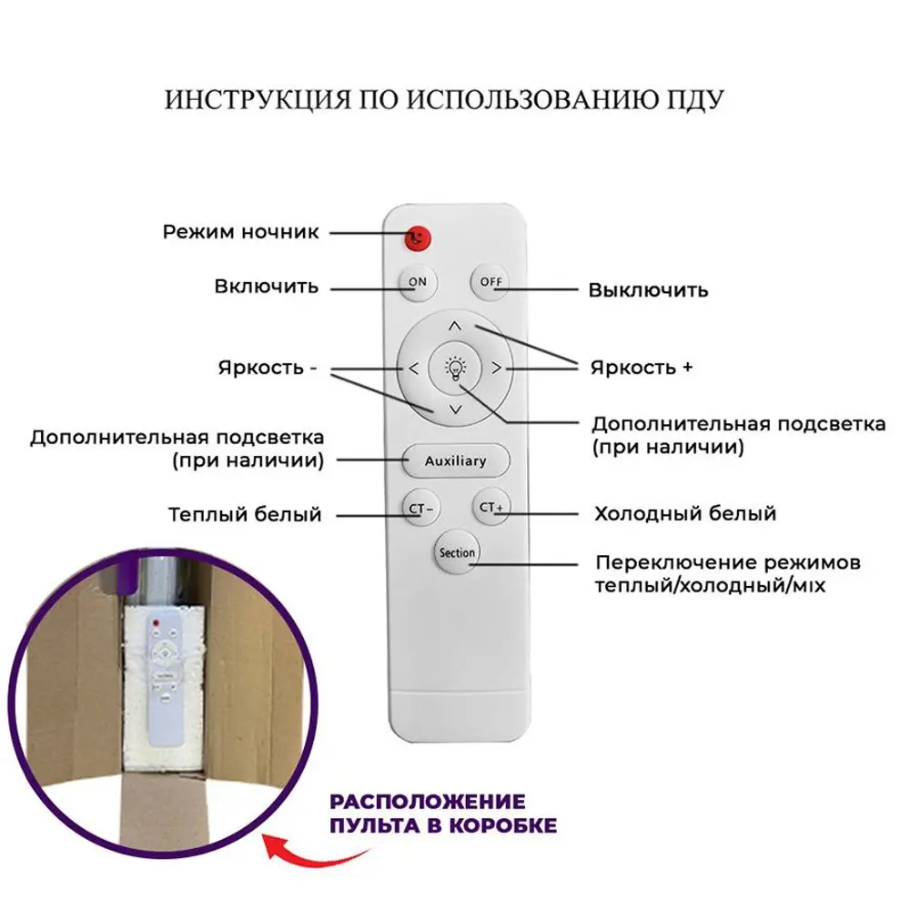 Светильник СЕМЬ ОГНЕЙ Рамос - современный LED с тремя режимами свечения 89188873 STLM-0079601 - Вид №12