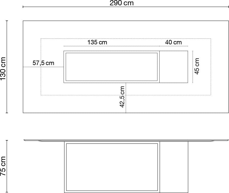 Прямоугольный стол из керамогранита CERAMICA FONDOVALLE SHAPE ARCH-00152386 - Вид №2