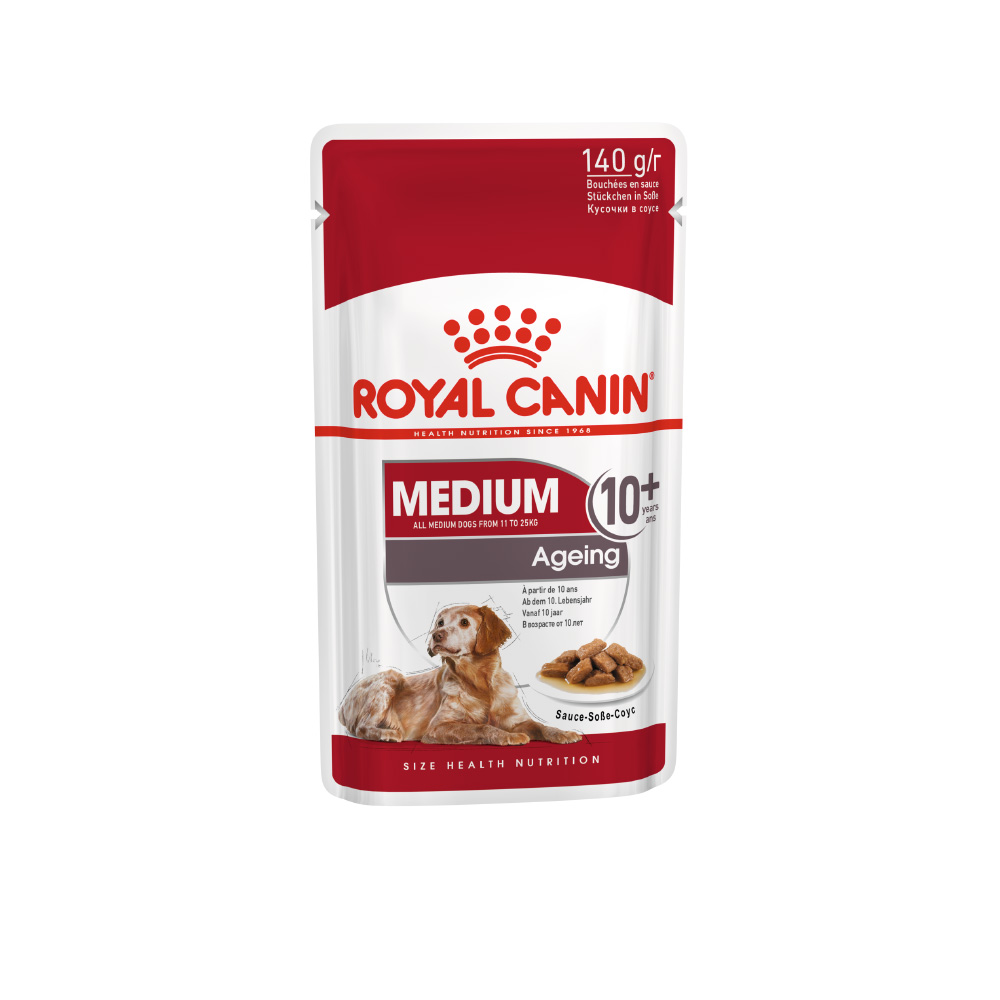 ПР0048348 Корм для собак для средних пород, старше 10 лет, соус пауч 140г ROYAL CANIN 