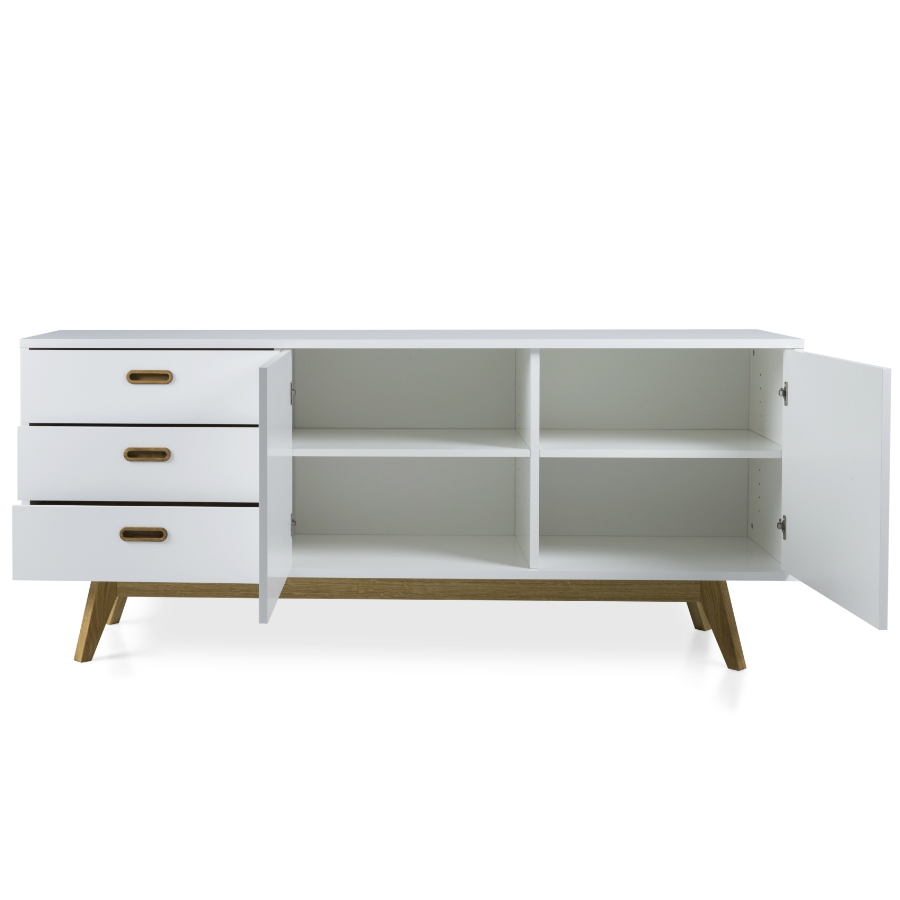 Сервант Tenzo Bess, 72х170х43 см, дуб, белый 2175001 - Вид №4