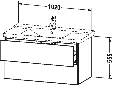 LC625001414 Тумбочка подвесная L-Cube #LC6250 1020 x 481 мм Терра, декор Duravit - Вид №1