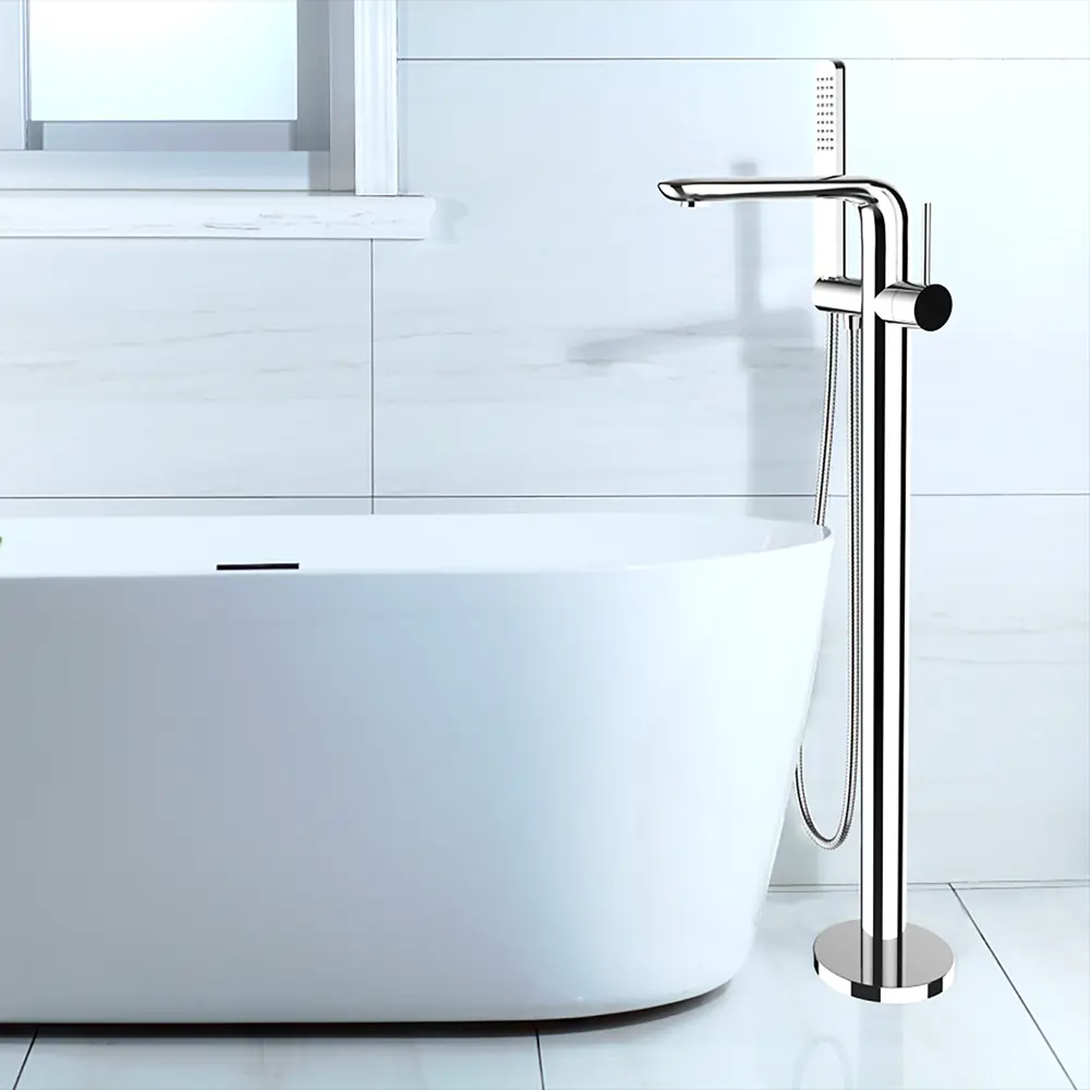 Смеситель для ванны Culto Klod напольный однорычажный цвет хром STLM-2179473 - Вид №4