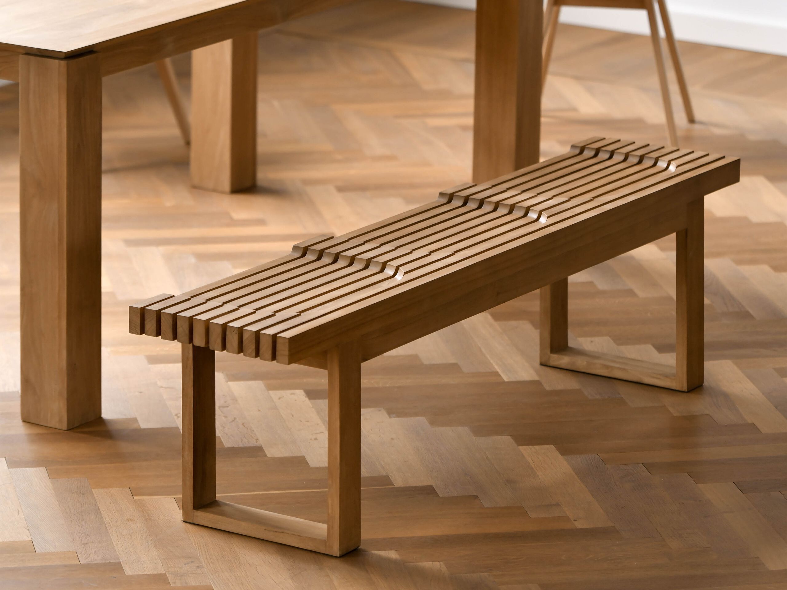 3-местная скамейка из массива дерева Air Division раковина ARCH-00096897 - Вид №2