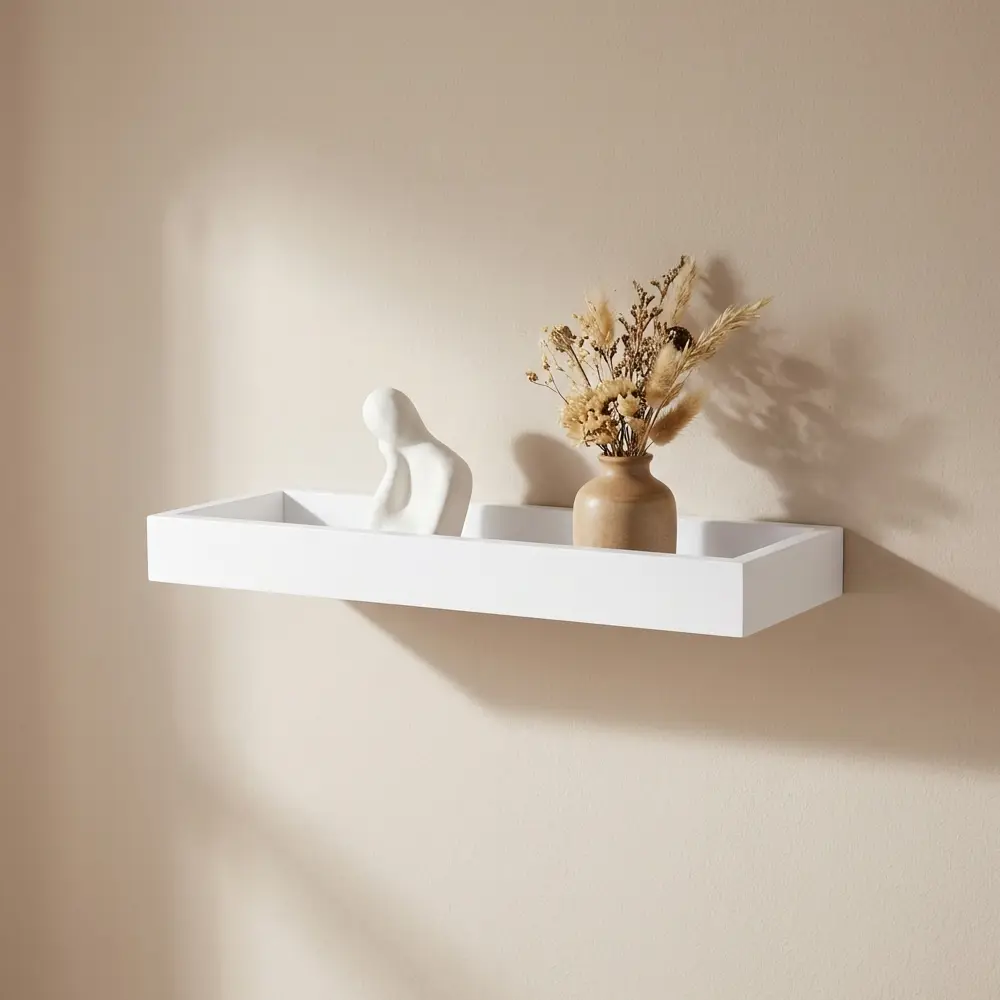 Настенная полка KONSENSA 40x15см со скрытым креплением МДФ цвет белый STLM-2032781