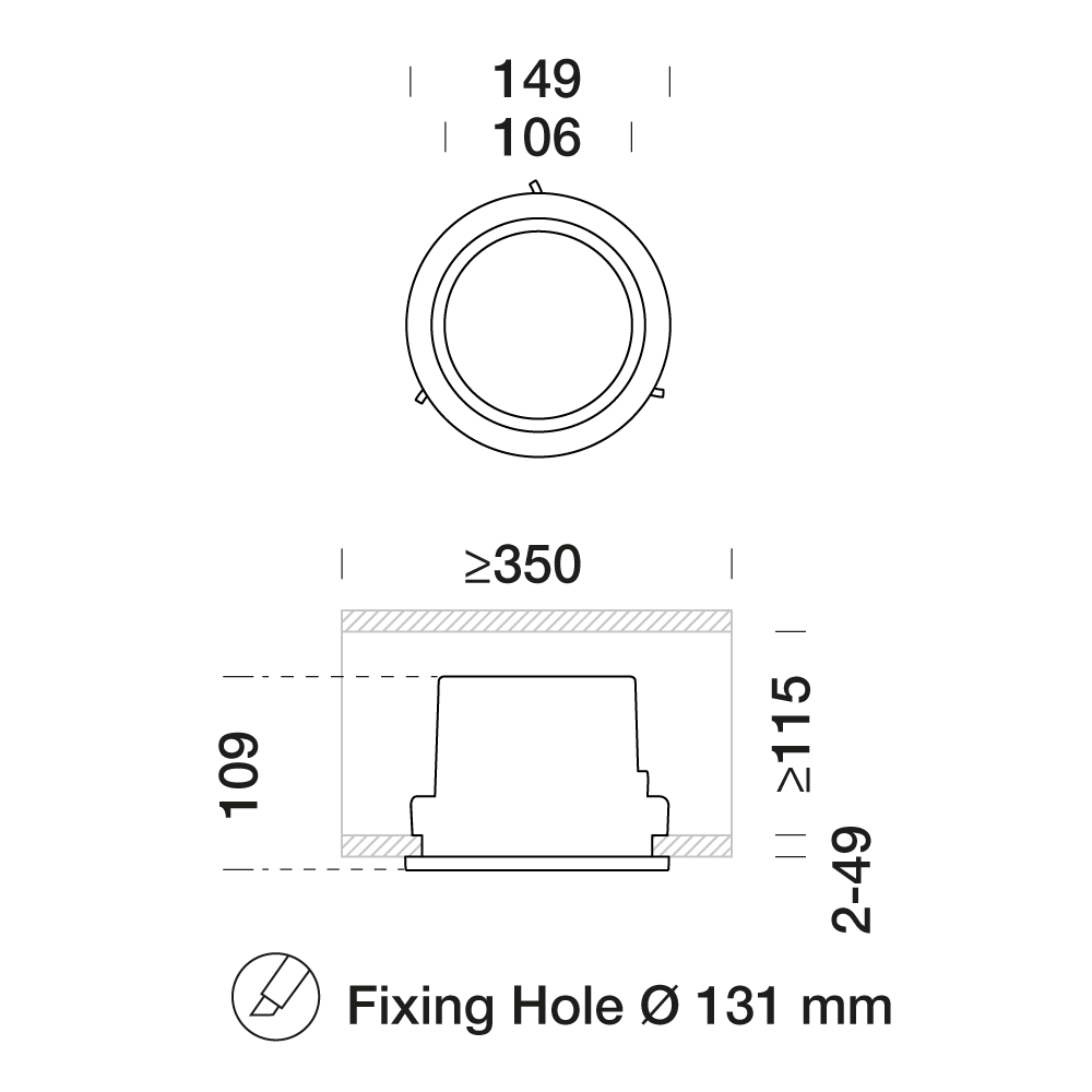 8524313 Встраиваемый в потолок светильник Platek ASTER Medium  ASTER Medium PRO - 1 COB 3000K 35°  - Вид №6