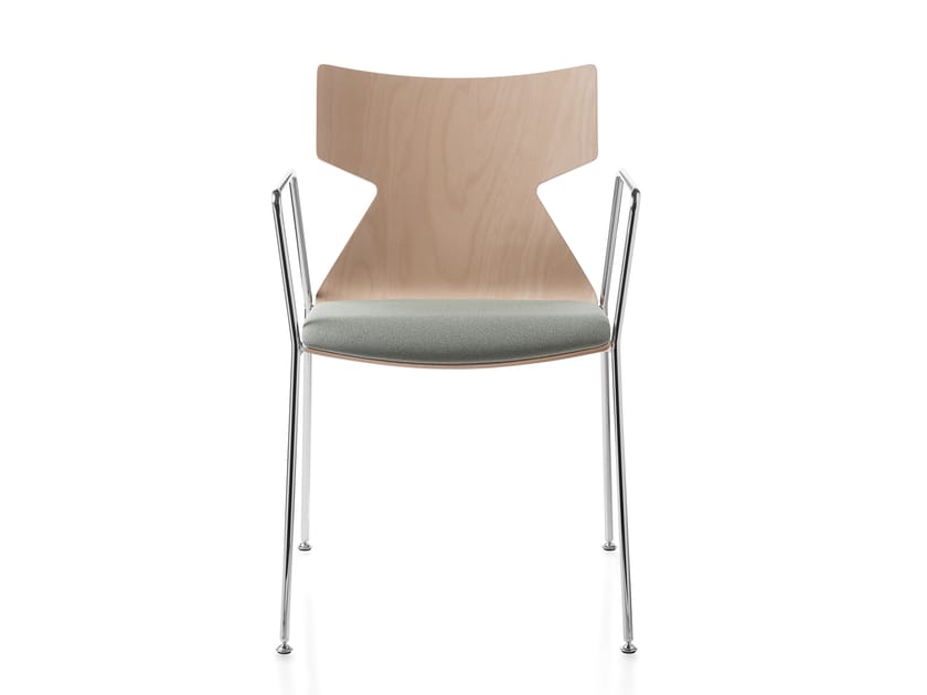 Стул конференции из бука со встроенной подушкой Kastel Kimbox Wood ARCH-00118576